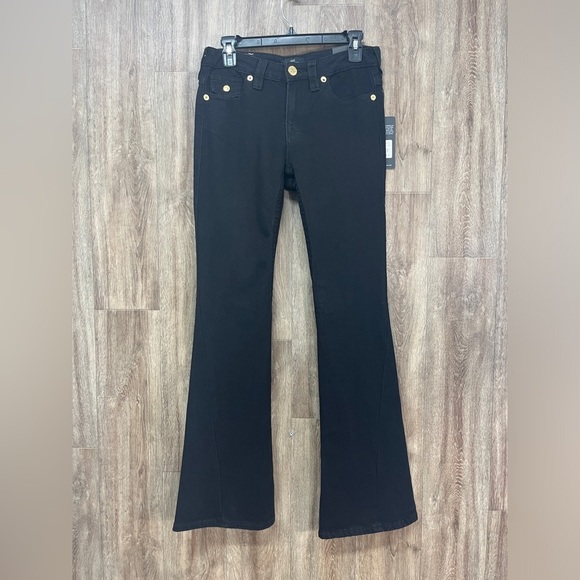 True Religion Joey Mid Rise Flare Black Jeans - Picture 1 of 10
